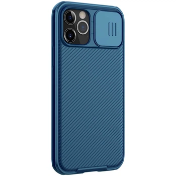Накладка Nillkin Camshield шторка на камеру для Apple iPhone 13 Pro Max Карбонова Синій / Blue