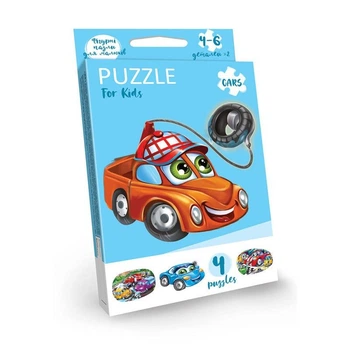 Детские развивающие пазлы "Puzzle For Kids" PFK-05-12, 2 картинки Машинка