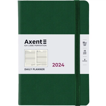Ежедневник 2024 А5 Axent Partner Soft Diamond 8818-24-A - изумрудный