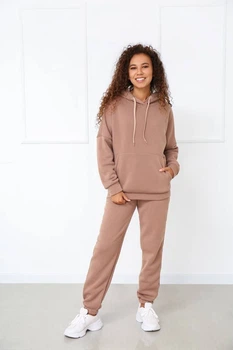 Жіночий утеплений спортивний костюм Fashion 46/48 капучіно