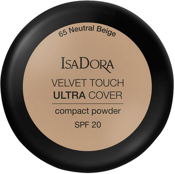 Puder IsaDora Velvet Touch Ultra Cover Compact Powder SPF20 65 Neutral Beige 7.5 g (7317852149652)