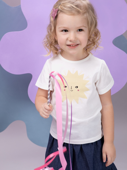 Koszulka dziecięca Pinokio Romantic Shortsleeve Blouse 116 cm Ecru (5901033287886)