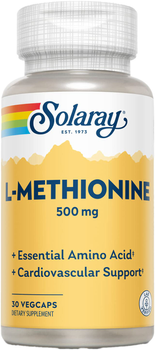 Амінокислота Solaray L-Methionine 500 Mg 30 капсул (76280049503)