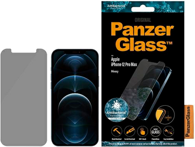 Szkło hartowane Panzer Glass Standard Super+ Privacy Antibacterial do Apple iPhone 12 Pro Max (5711724127090)