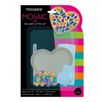Стеклянная мозаика Mosaaro. Мини-набор Сердце 107х121мм MA1007