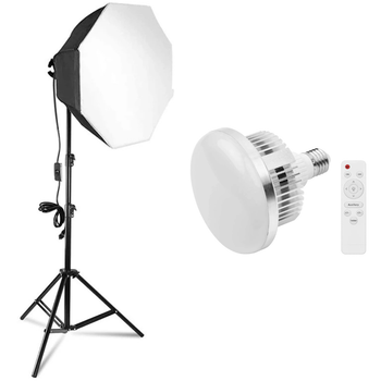 Набір студійного світла Prolight 70×70 см з LED-лампою 150 Вт E27 і софтбоксом, 3200–5500K (542A25D91A8E)
