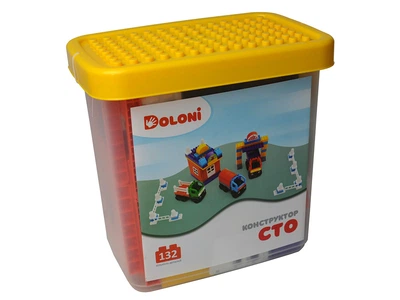 Конструктор DOLONI TOYS СТО в пластиковому боксі 132 дет (013888/38)