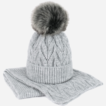 Зимова шапка + шарф Art Of Polo cz21801 One Size Світло-сіра (5902021184170)