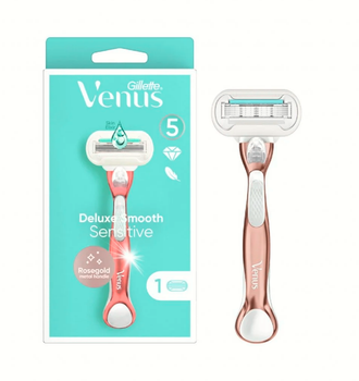 Станок для бритья женский Venus Deluxe Smooth Sensitive Rosegold Metal + 1 кассета