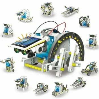 Детский развивающий конструктор робот Solar Robot Kit 13 в 1 с солнечной панелью и моторчиком