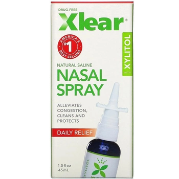 Сольовий назальний спрей з ксилітолом Xlear Saline Nasal Spray швидкої дії 45 мл