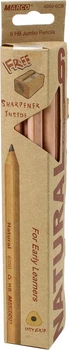 Карандаши графитные толстые Natural Jumbo 6 штук 6050-6CB