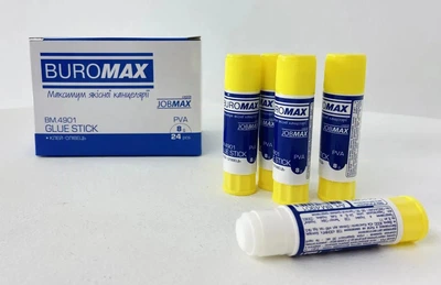 Набор клея-карандаша PVA 8 г Buromax JOBMAX 24 шт. (BM.4901)