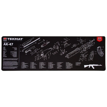 Килимок TekMat Ultra Premium 38 x 112 см з кресленням AK-47 для чищення зброї Чорний 2000000132402