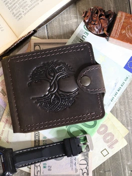 Зажим для денег Turtle Comfort Дерево жизни с отделением для монет кожа crazy hours 9.8х8.3 см Темно-коричневый