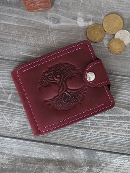 Зажим для денег Turtle Comfort Дерево жизни кожа crazy hours 9.8х8.3 см Бордовый