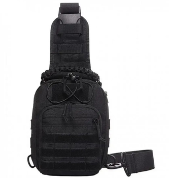 Сумка-рюкзак тактична однолямкова MHZ ZE014, чорна