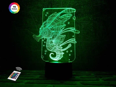 3D ночник-светильник "Морской конек" 3DTOYSLAMP 23х16 см (osv0001362)