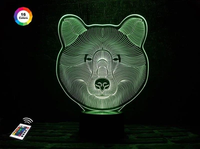 Нічник-світильник 3D "Ведмідь" 3DTOYSLAMP 24х19 см 000262273