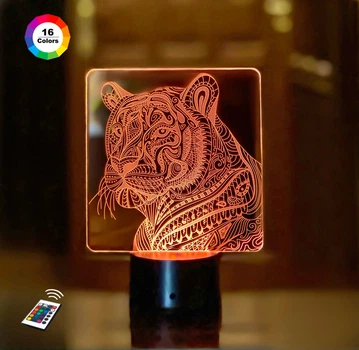 Нічник-світильник 3D "Тигр 4" 3DTOYSLAMP 23х16 см (osv0001344)