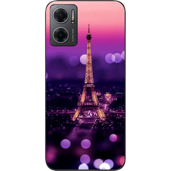 Силиконовый чехол SMTT для Xiaomi Redmi Note 11E с картинкой Париж ночью