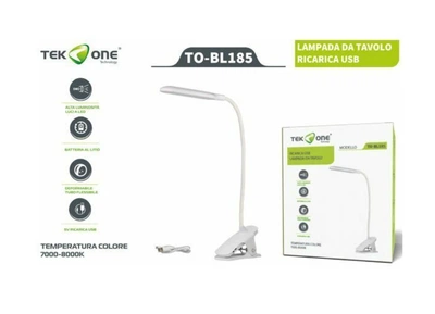 Акумуляторна LED-лампа світлодіодна на прищіпці BL185 7-8000K Білий (настільна лампа для школяра, манікюру, читання, USB)