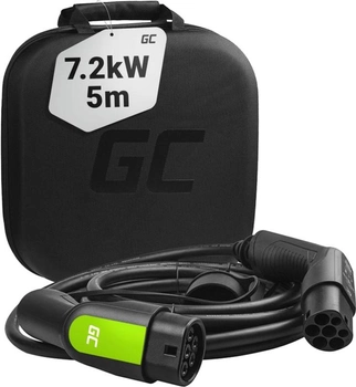 Зарядний кабель Green Cell Charging Cable Type 2 7.2kW 32A 5m 1-Phase for Leaf, i3, ID.3, e-Golf, e-Up!, e-208, I-Pace, UX 300e, 500e, Citigo iV (5907813962042)