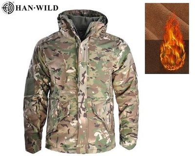Тактична куртка Han-Wild G8 с капюшоном на флісі розмір S мультикам Осінь-Зима