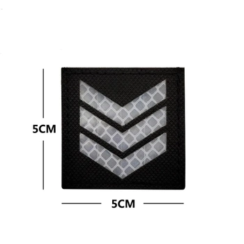 Шеврон SV Sergeant Stripes US Army N3 5*5 см Чорний (sv3028)