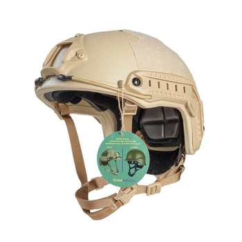 Шолом каска Global Ballistics FAST Future Assault Helmet NIJ IIIA Олива M-L в кольорі світлий койот