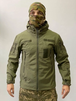 Армійська куртка SoftShell водонепроникна, тепла, колір олива, M