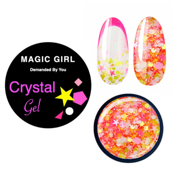 Гель для покриття та дизайну нігтів Magic Girl Crystal жовто