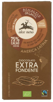 Шоколад чорний Alce Nero 75% Extra Dark fairtrade Органічний 100 г (8009004901186)