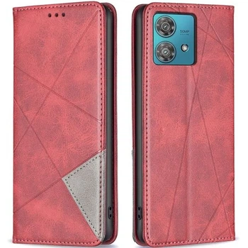 Чехол-книжка с кармашками UniCase Geometric Pattern для Motorola Edge 40 Neo - Red