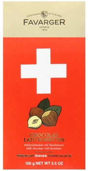 Шоколад молочний Favarger Premium Swiss Chocolate з карамеллю та фундуком 100 г (7610296001815)