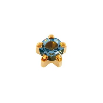 Сережки-голки для проколу вух Studex крапан L-103 Аквамарин