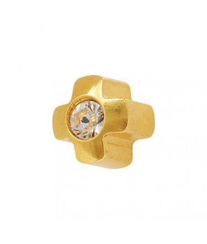 Сережки-голки для проколу вух Studex R-503/4 Хрестик з каменем