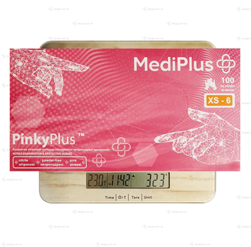 Нітрилові рукавички MediPlus, щільність 3.3 г. — рожеві PinkyPlus (100 шт.) XS (5-6)
