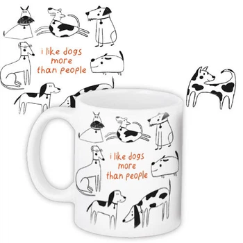 Кружка с принтом I like dogs more than people 330 мл