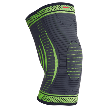 Компрессійний наколінник MadMax MFA-284 3D Compressive knee support Dark grey/Neon green L