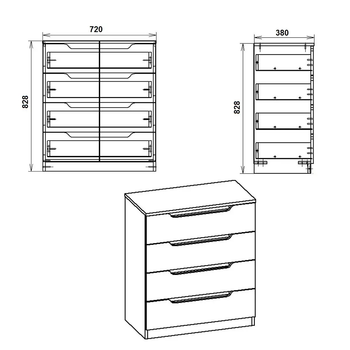 Комод 4М Компанит Орех экко (32678687)
