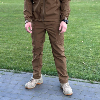 Чоловічі Штани на флісі койот / Утеплені брюки Soft Shell розмір 2XL
