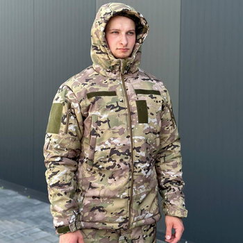 Зимова чоловіча Куртка Softshell на флісі з Капюшоном та Липучками під шеврони мультикам розмір S