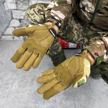 Плотные штурмовые перчатки Mechanix M-Pact с системой защиты Thermal Plastic Rubber мультикам размер L