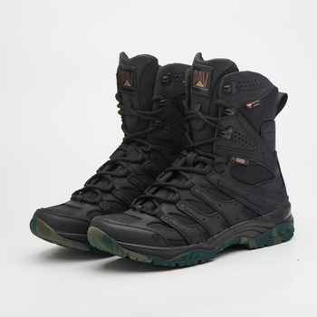 Универсальные кожаные Берцы с Мембраной Winterfrost / Демисезонные Ботинки на гибкой подошве черные размер 40