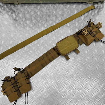 Разгрузочный быстросъемный Пояс Single Sword с Подсумками в комплекте / РПС Cordura с системой Molle койот