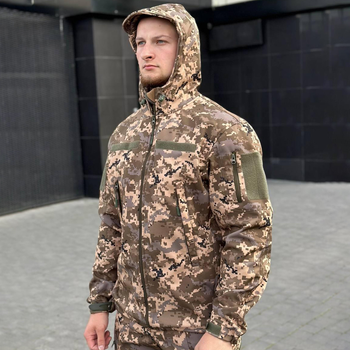 Чоловіча демісезонна Куртка B&L Softshell із Системою Вентиляції та функціональними Кишенями піксель розмір 4XL