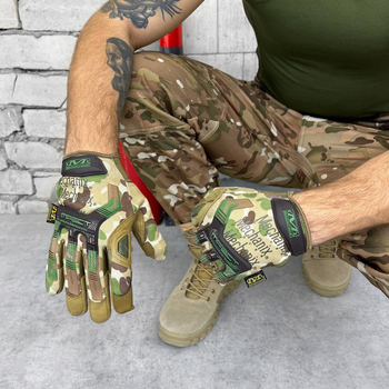 Плотные зимние перчатки Mechanix M-Pact на флисе с усиленными вставками Armortex мультикам размер L