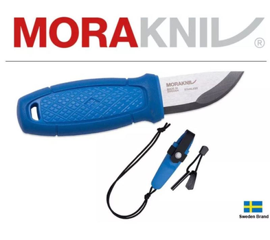 Нож Morakniv Eldris 1.0 Colour Blue (12631) + огниво, паракорд и застёжка