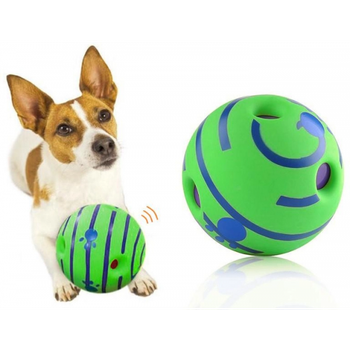 Игрушка для собак Wobble Wag Giggle Хихикающий мяч интерактивный для всех пород 14см Зеленый